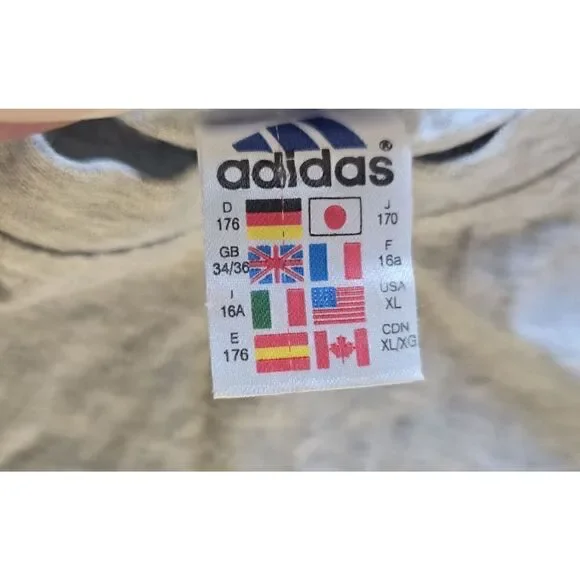 Vintage Adidas T Shirt Youth XL Gray Big Logo - Picture 4 of 7